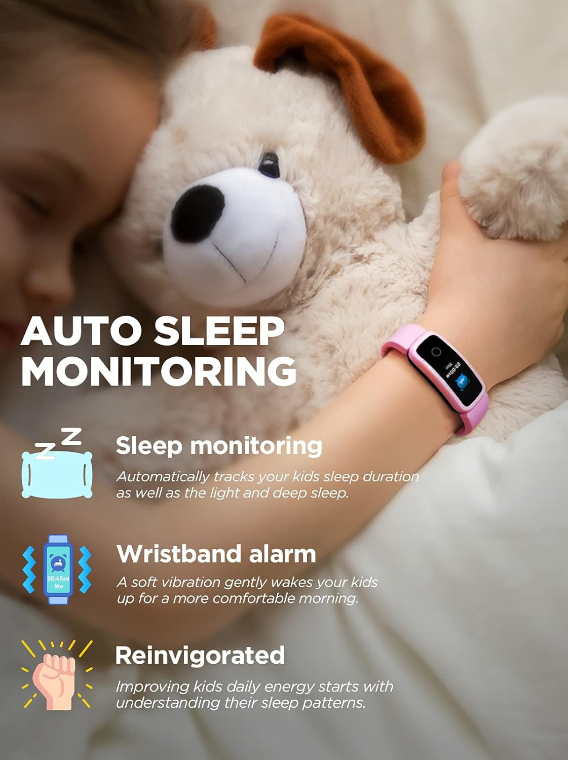 Vigor Kids Fitness Tracker for Girls & Boys Ages 5-15, Kids Watch with IP68 Waterproof, Pedometer, Activity Tracker with Heart Rate & Sleep Monitor, Calorie & Step Counter Watch