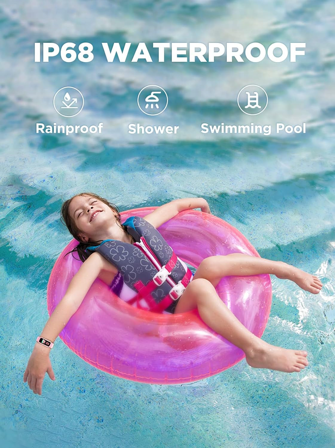 Vigor Kids Fitness Tracker for Girls & Boys Ages 5-15, Kids Watch with IP68 Waterproof, Pedometer, Activity Tracker with Heart Rate & Sleep Monitor, Calorie & Step Counter Watch